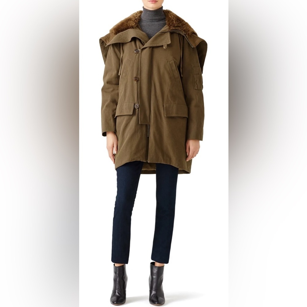 Vince Olive Military Parka Women’s Sz Med